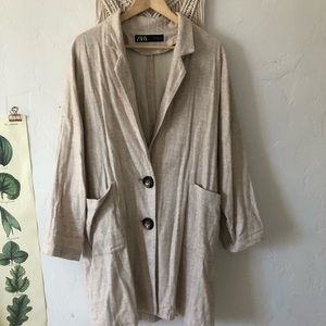 ZARA neutral coat/oversized blazer coat